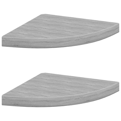 Wall Corner Shelves 2 pcs Concrete Gray 13.7"x13.7"x1.4" MDF