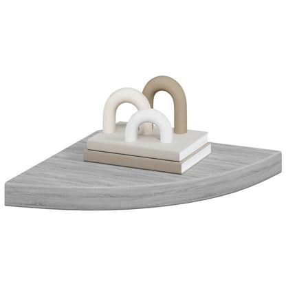 Wall Corner Shelves 4 pcs Concrete Grey 35x35x3.8 cm MDF