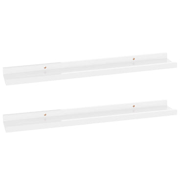 Wall Shelves 2 pcs High Gloss White 60x9x3 cm