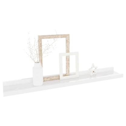 Wall Shelves 2 pcs High Gloss White 60x9x3 cm