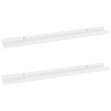 Wall Shelves 2 pcs High Gloss White 80x9x3 cm