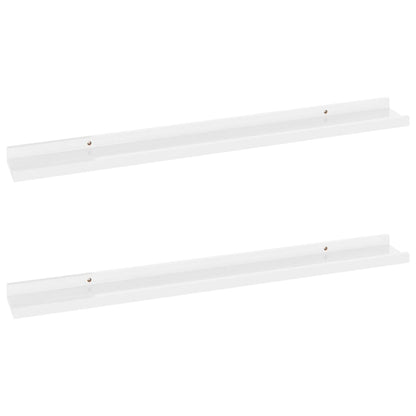 Wall Shelves 2 pcs High Gloss White 80x9x3 cm