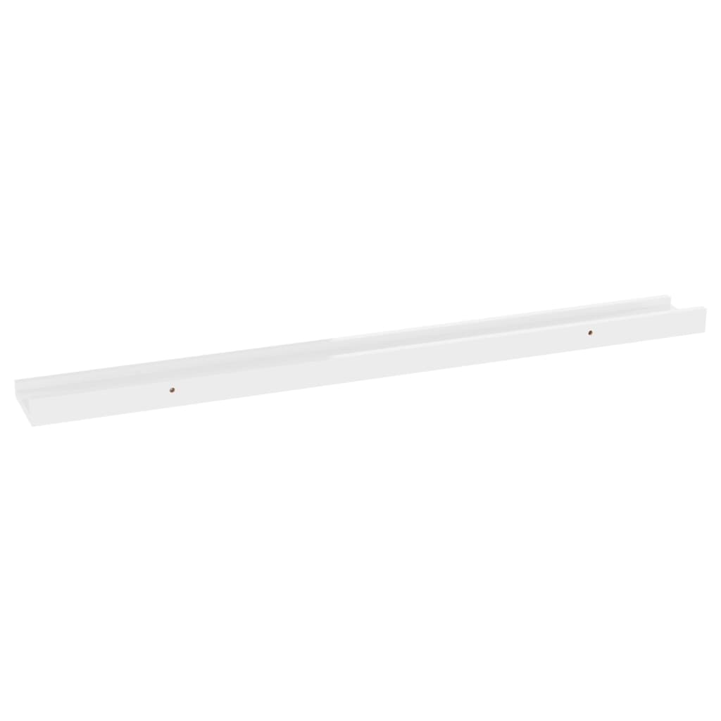 Wall Shelves 2 pcs High Gloss White 80x9x3 cm