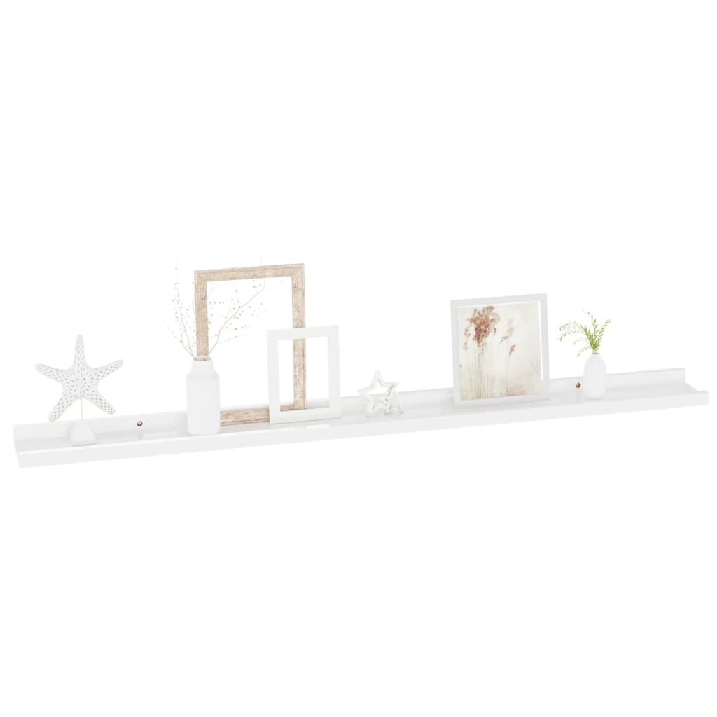 Wall Shelf Set of 2 High gloss white MDF Medium Wall mounting