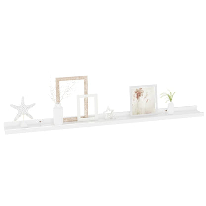 Wall Shelf Set of 2 High gloss white MDF Medium Wall mounting