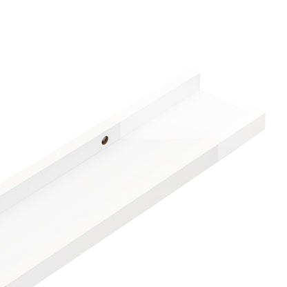 Wall Shelf Set of 2 High gloss white MDF Medium Wall mounting