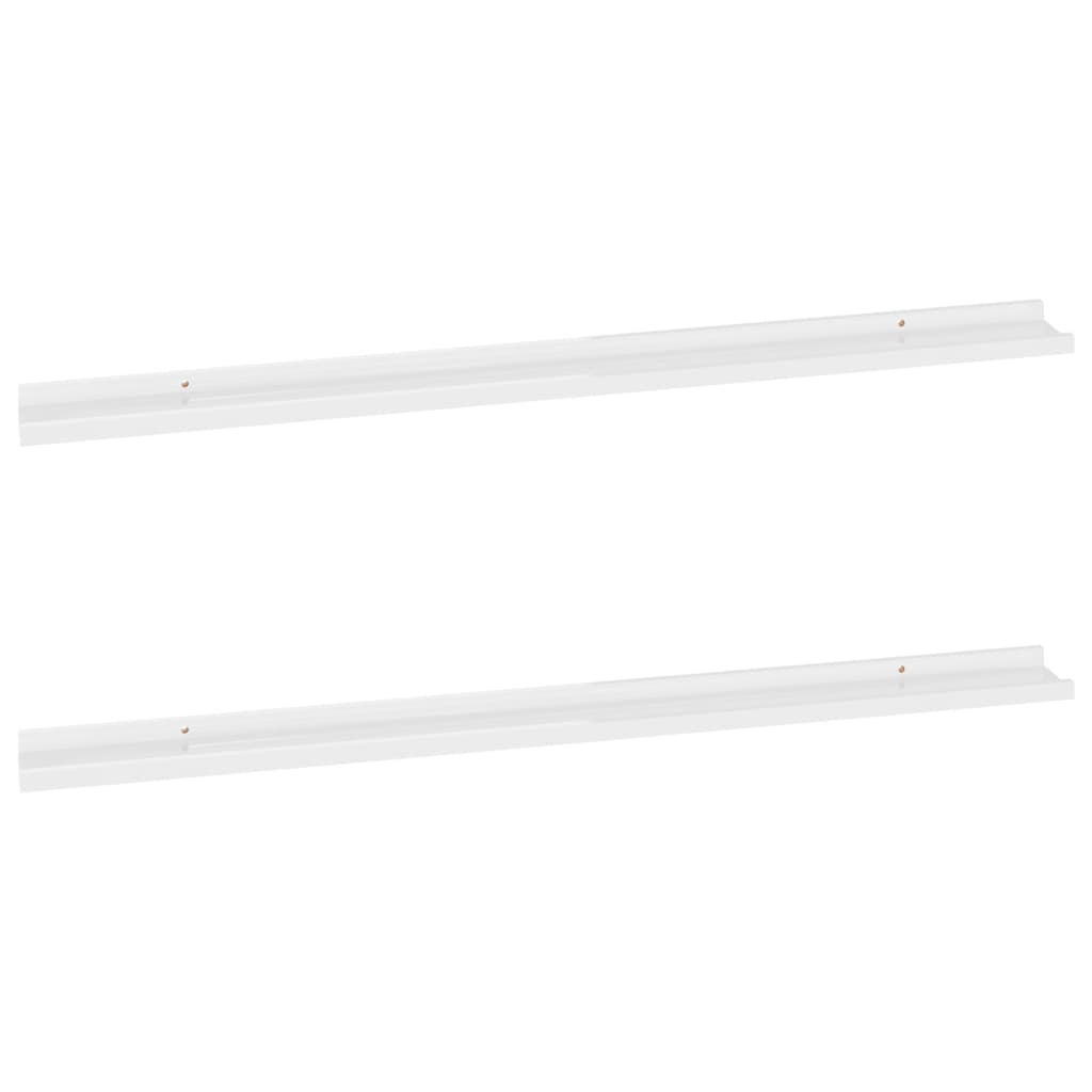 Wall Shelves 2 pcs High Gloss White 115x9x3 cm