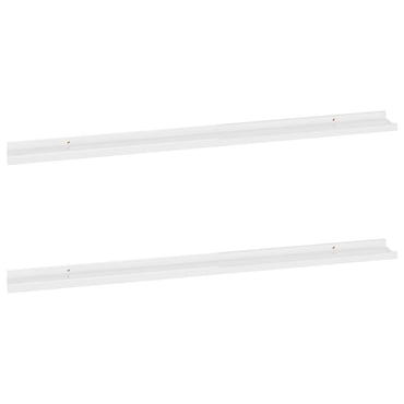 Wall Shelves 2 pcs High Gloss White 115x9x3 cm