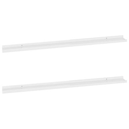 Wall Shelves 2 pcs High Gloss White 115x9x3 cm