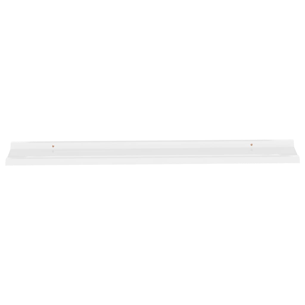 Wall Shelves 2 pcs High Gloss White 115x9x3 cm