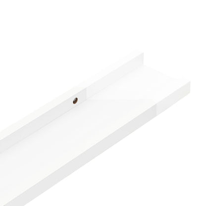 Wall Shelves 2 pcs High Gloss White 115x9x3 cm