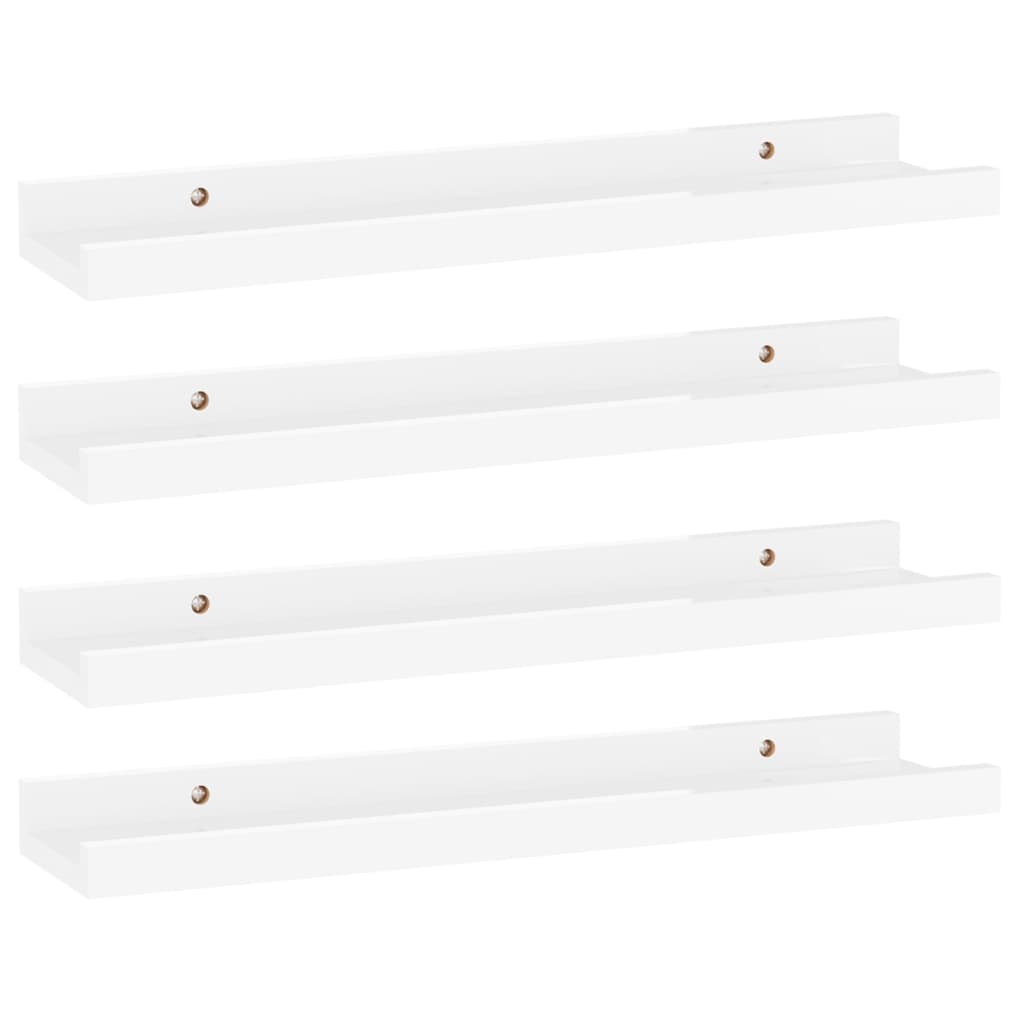 Wall Shelves 4 pcs High Gloss White 40x9x3 cm