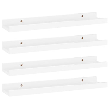 Wall Shelves 4 pcs High Gloss White 40x9x3 cm