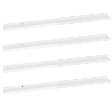 Wall Shelves 4 pcs High Gloss White 100x9x3 cm