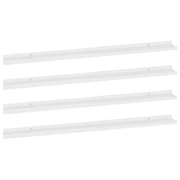 Wall Shelves 4 pcs High Gloss White 115x9x3 cm