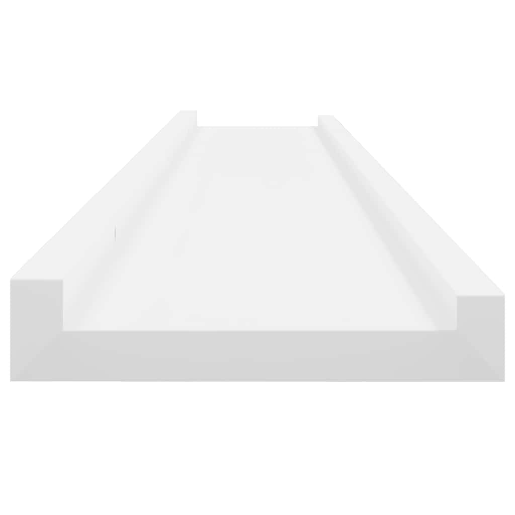 vidaXL Wall Shelf Set of 2 White MDF Medium Wall mounting Wall Shelf