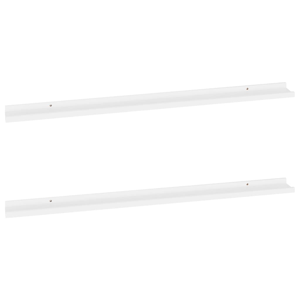 Wall Shelf Set of 2 White MDF 45.3 x 3.5 x 1.2 in Wall mounting