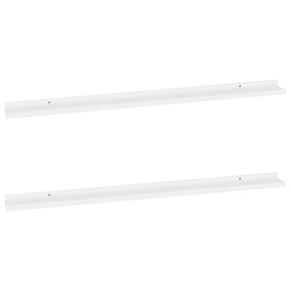 Wall Shelf Set of 2 White MDF 45.3 x 3.5 x 1.2 in Wall mounting