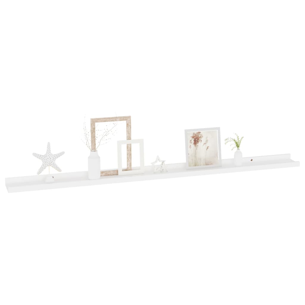 Wall Shelf Set of 2 White MDF 45.3 x 3.5 x 1.2 in Wall mounting