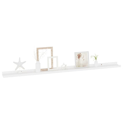 Wall Shelf Set of 2 White MDF 45.3 x 3.5 x 1.2 in Wall mounting