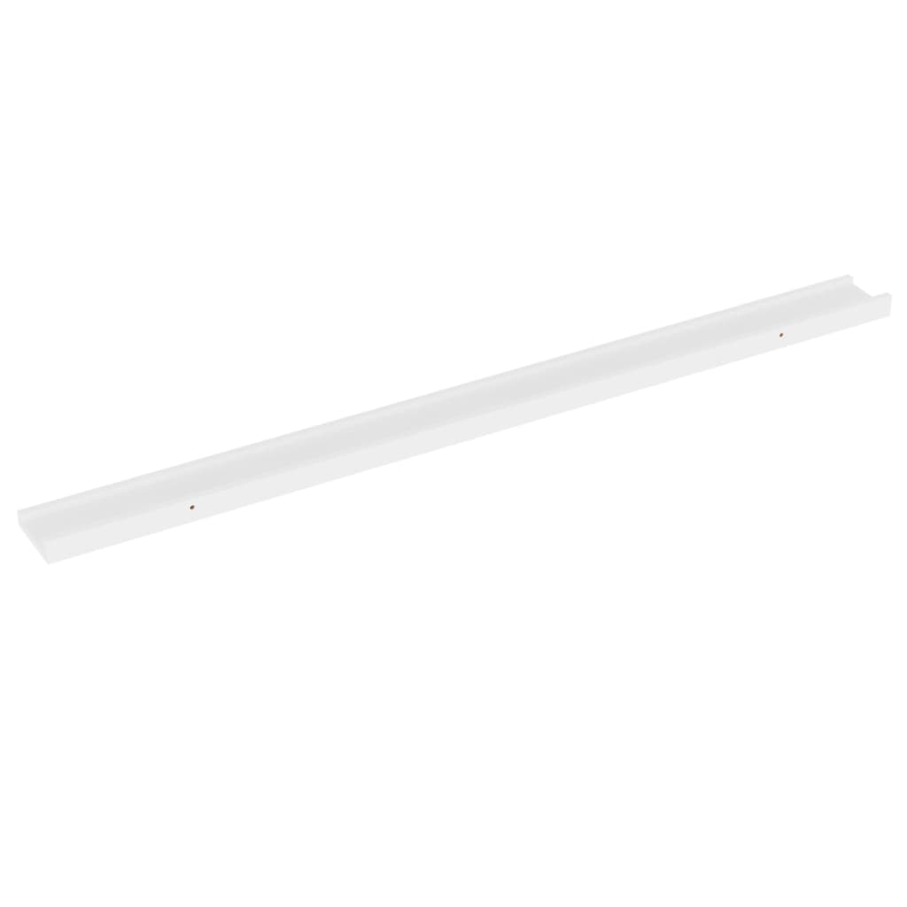 Wall Shelf Set of 2 White MDF 45.3 x 3.5 x 1.2 in Wall mounting