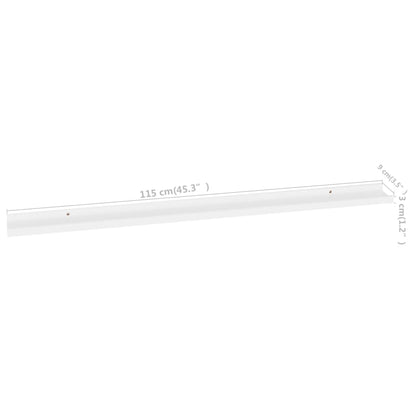 Wall Shelf Set of 2 White MDF 45.3 x 3.5 x 1.2 in Wall mounting