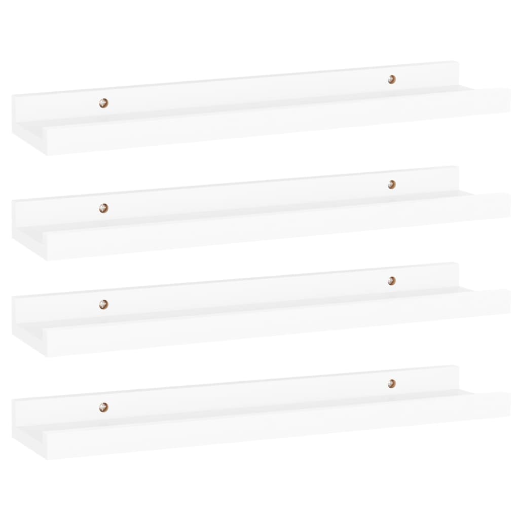 Wall Shelves 4 pcs White 40x9x3 cm