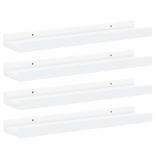 Wall Shelves 4 pcs White 40x9x3 cm