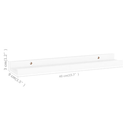 Wall Shelves 4 pcs White 40x9x3 cm