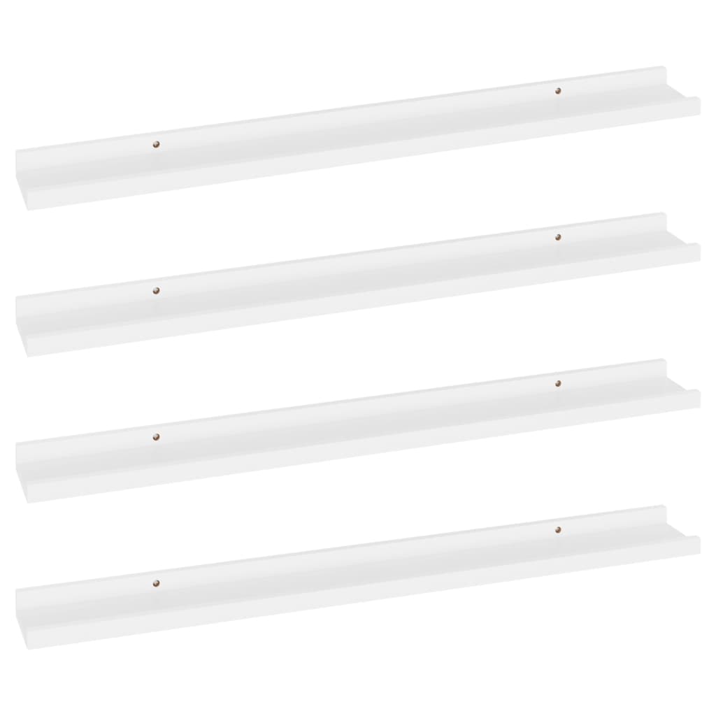 Wall Shelves 4 pcs White 80x9x3 cm