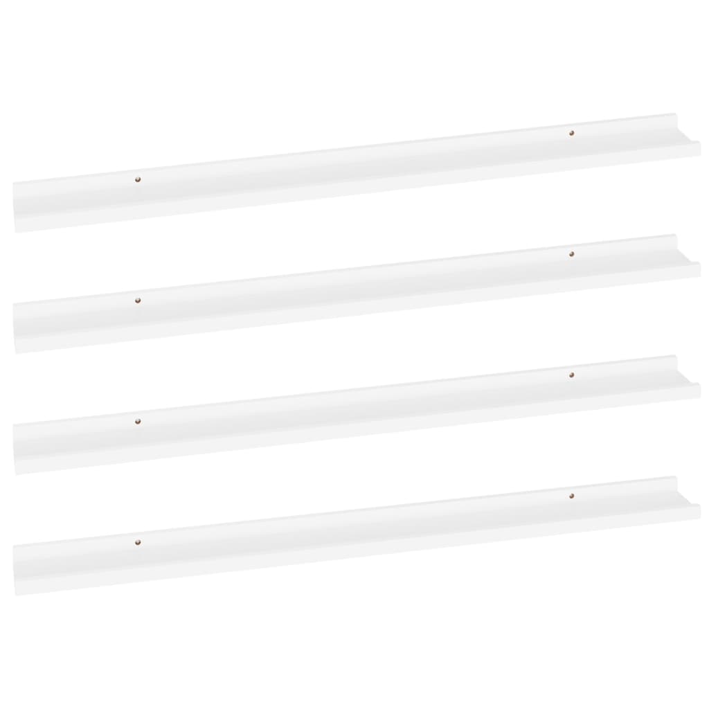 Wall Shelves 4 pcs White 100x9x3 cm