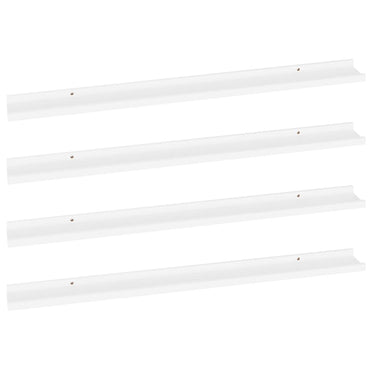 Wall Shelves 4 pcs White 100x9x3 cm