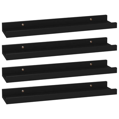 Wall Shelves 4 pcs Black 40x9x3 cm