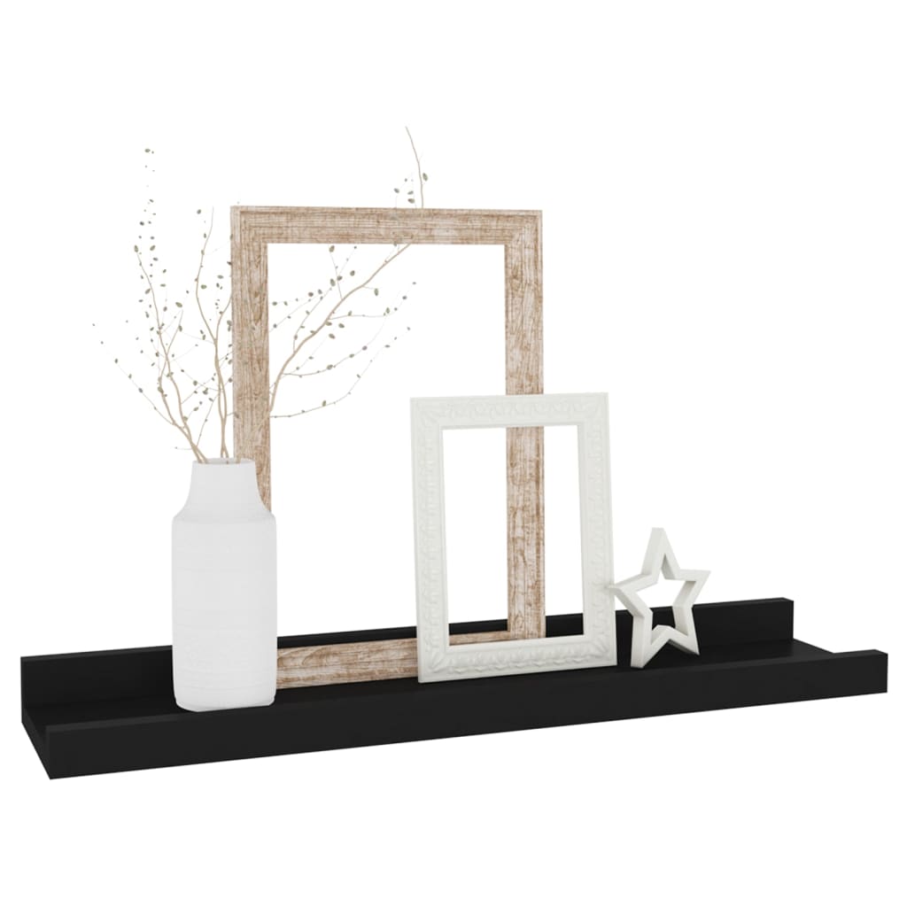 Wall Shelves 4 pcs Black 40x9x3 cm