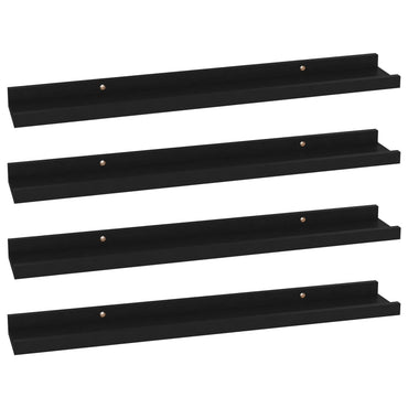 Wall Shelves 4 pcs Black 60x9x3 cm