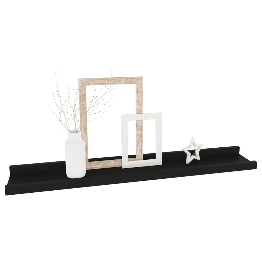 Wall Shelves 4 pcs Black 60x9x3 cm