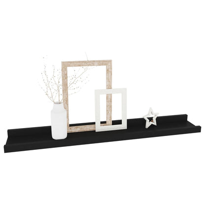 Wall Shelves 4 pcs Black 60x9x3 cm