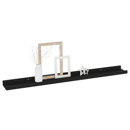 Wall Shelves 4 pcs Black 80x9x3 cm