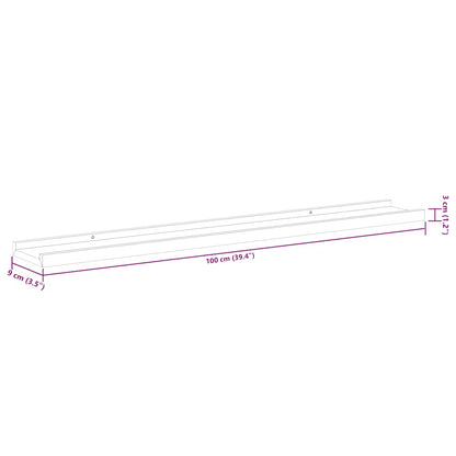 Wall Shelves 4 pcs Black 100x9x3 cm