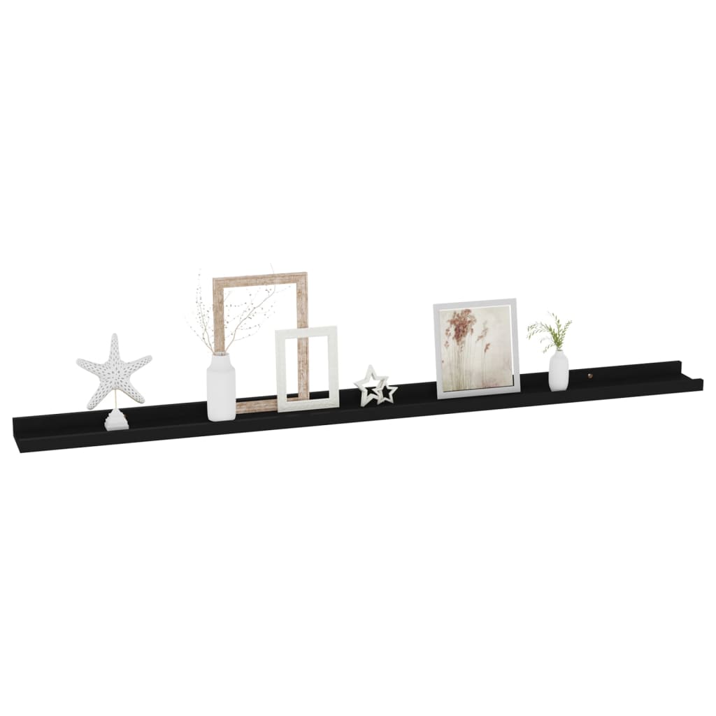 Wall Shelves 4 pcs Black 115x9x3 cm