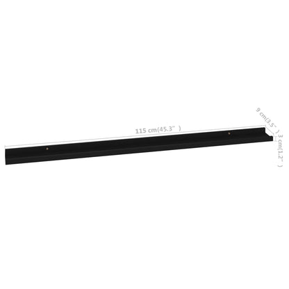 Wall Shelves 4 pcs Black 115x9x3 cm