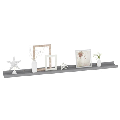 Wall Shelves 2 pcs Grey 100x9x3 cm