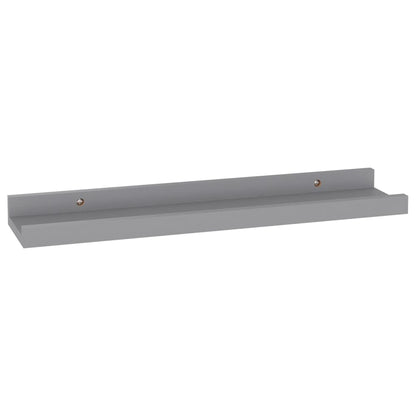 Wall Shelf Set of 4 Grey MDF Small Wall Shelf Rectangular