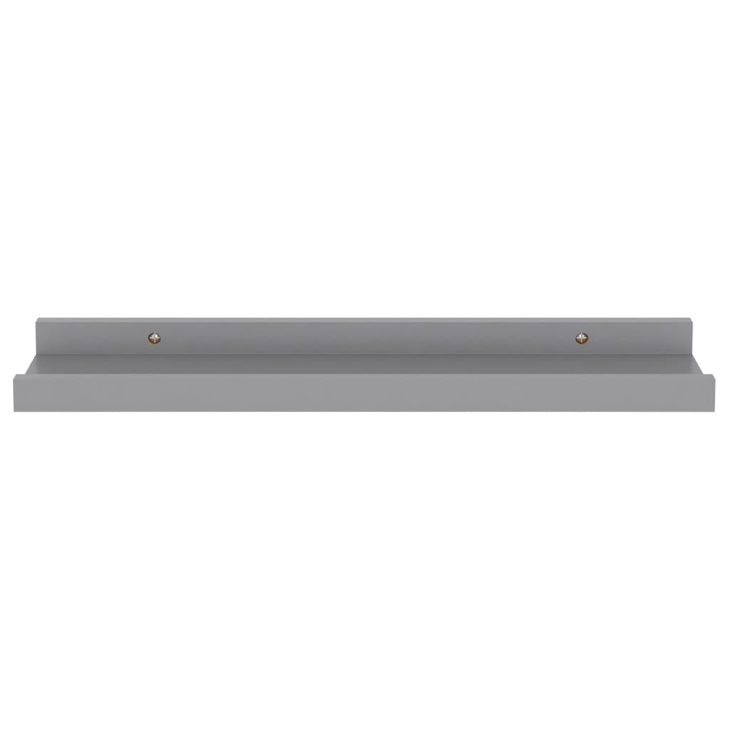 Wall Shelf Set of 4 Grey MDF Small Wall Shelf Rectangular