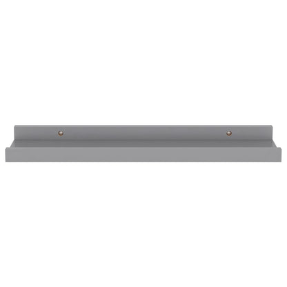 Wall Shelf Set of 4 Grey MDF Small Wall Shelf Rectangular