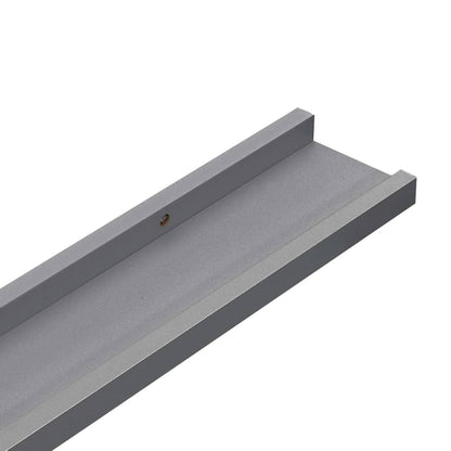 Wall Shelf Set of 4 Grey MDF Small Wall Shelf Rectangular