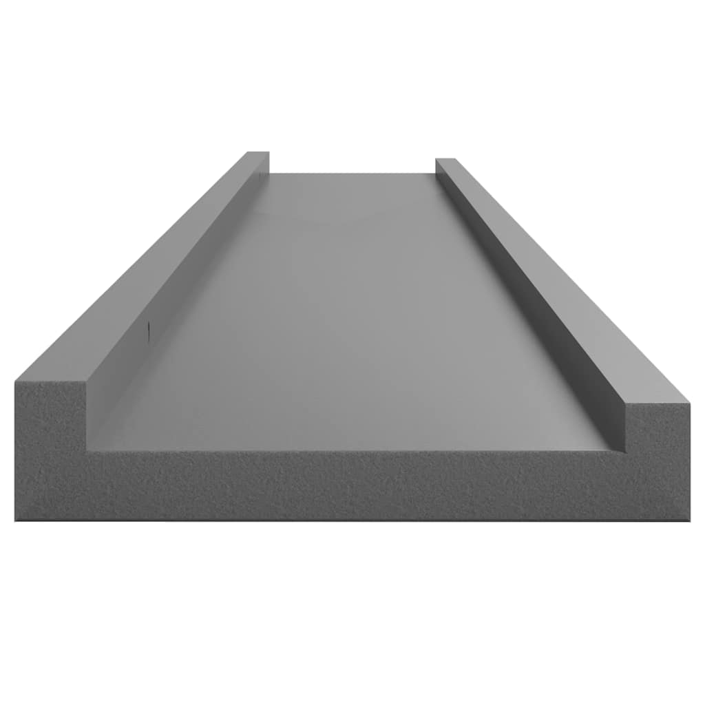 vidaXL Wall Shelf Set of 4 Grey MDF Wall Shelf Rectangular Modern