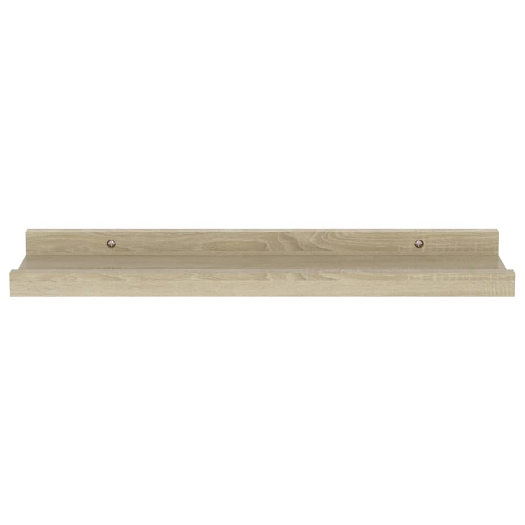 Wall Shelf Set of 2 Sonoma Oak MDF Medium Wall Shelf