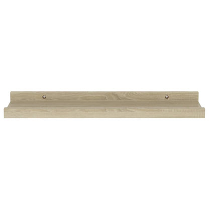 Wall Shelf Set of 2 Sonoma Oak MDF Medium Wall Shelf
