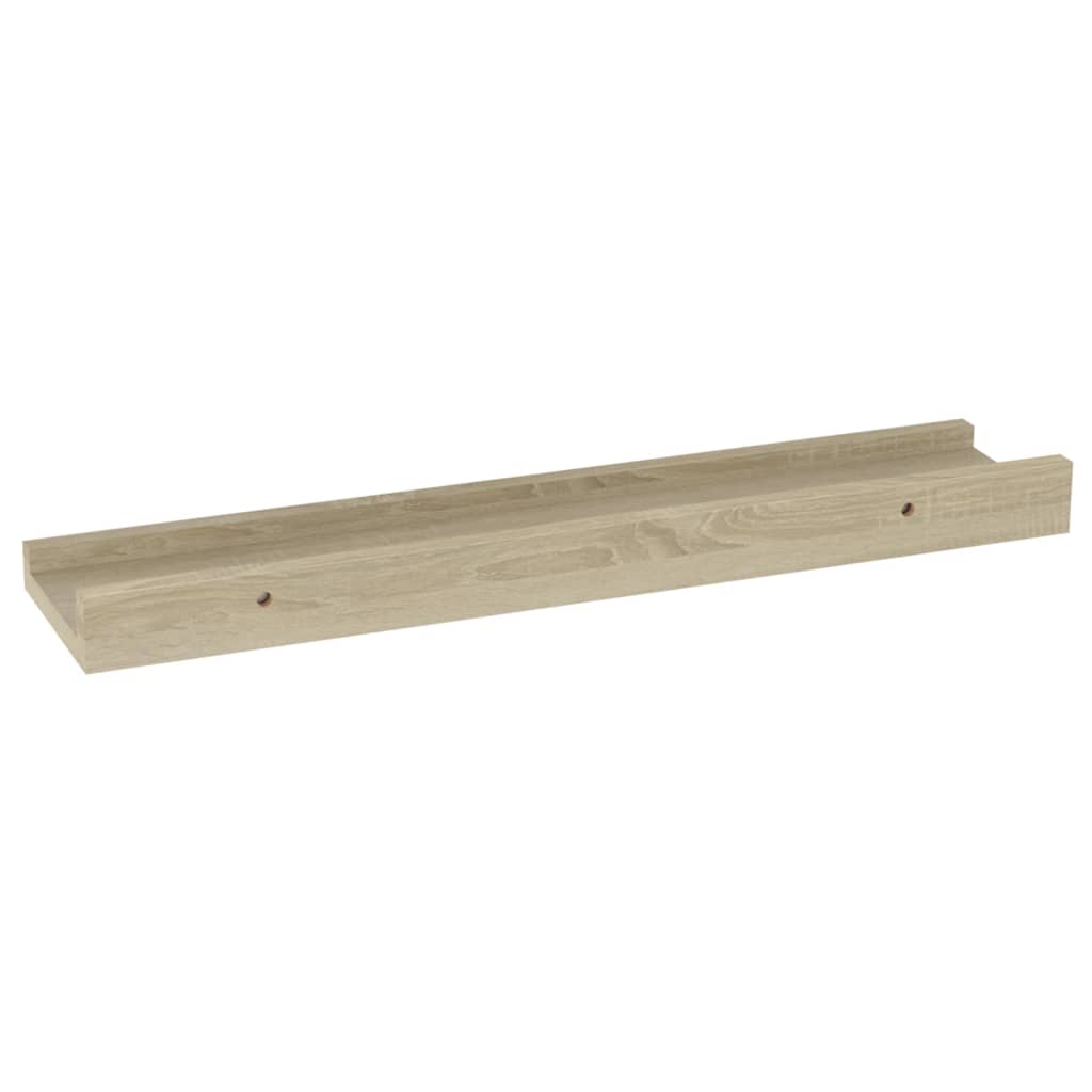 Wall Shelf Set of 2 Sonoma Oak MDF Medium Wall Shelf